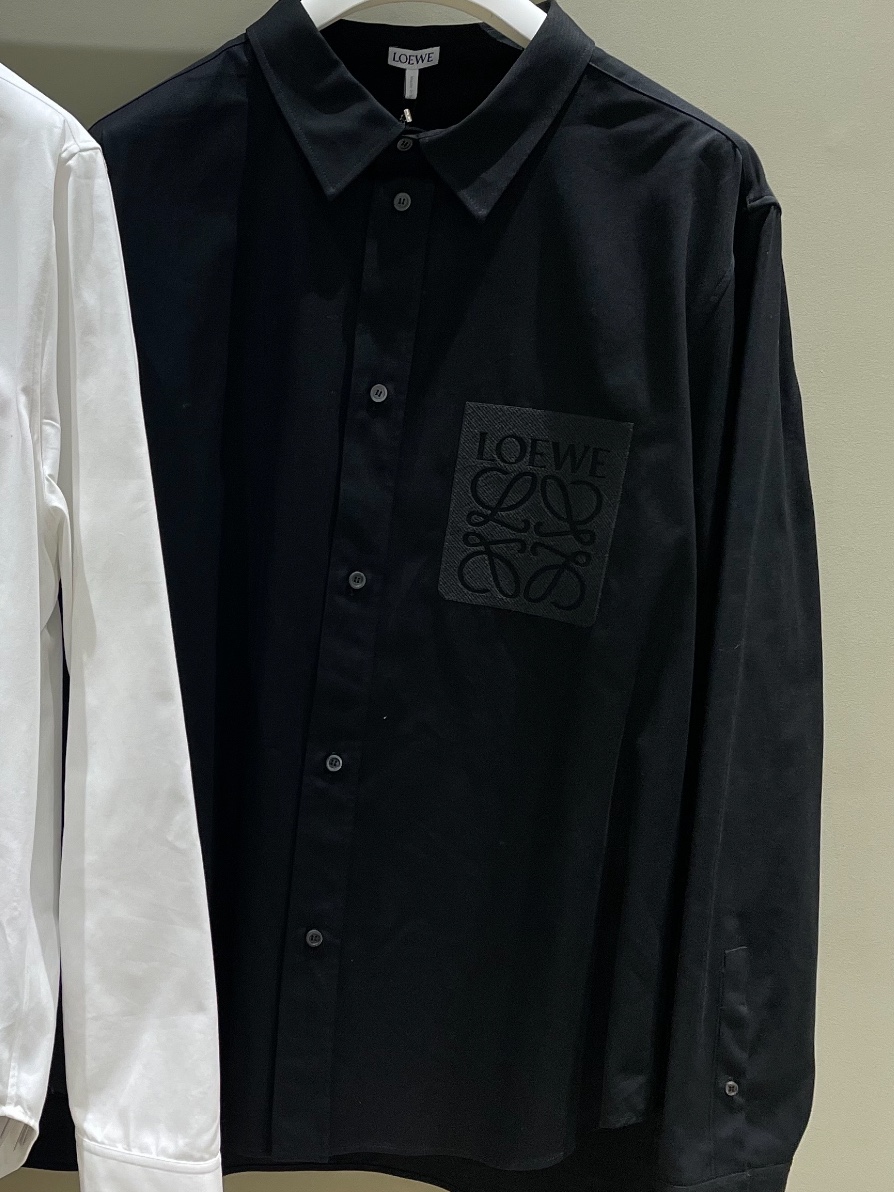 Loewe Cotton Shirt Black 착용 스타일