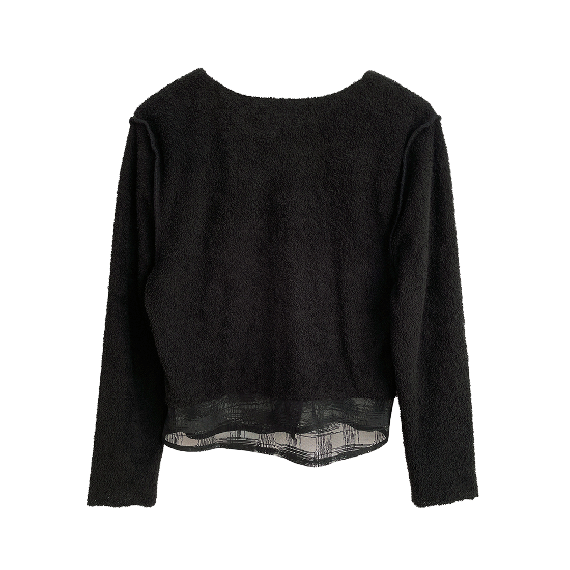 스틸레써디 체크 레이어드 테리 가디건 블랙(Still Lethardy Check Layered Terry Cardigan Black) - 2