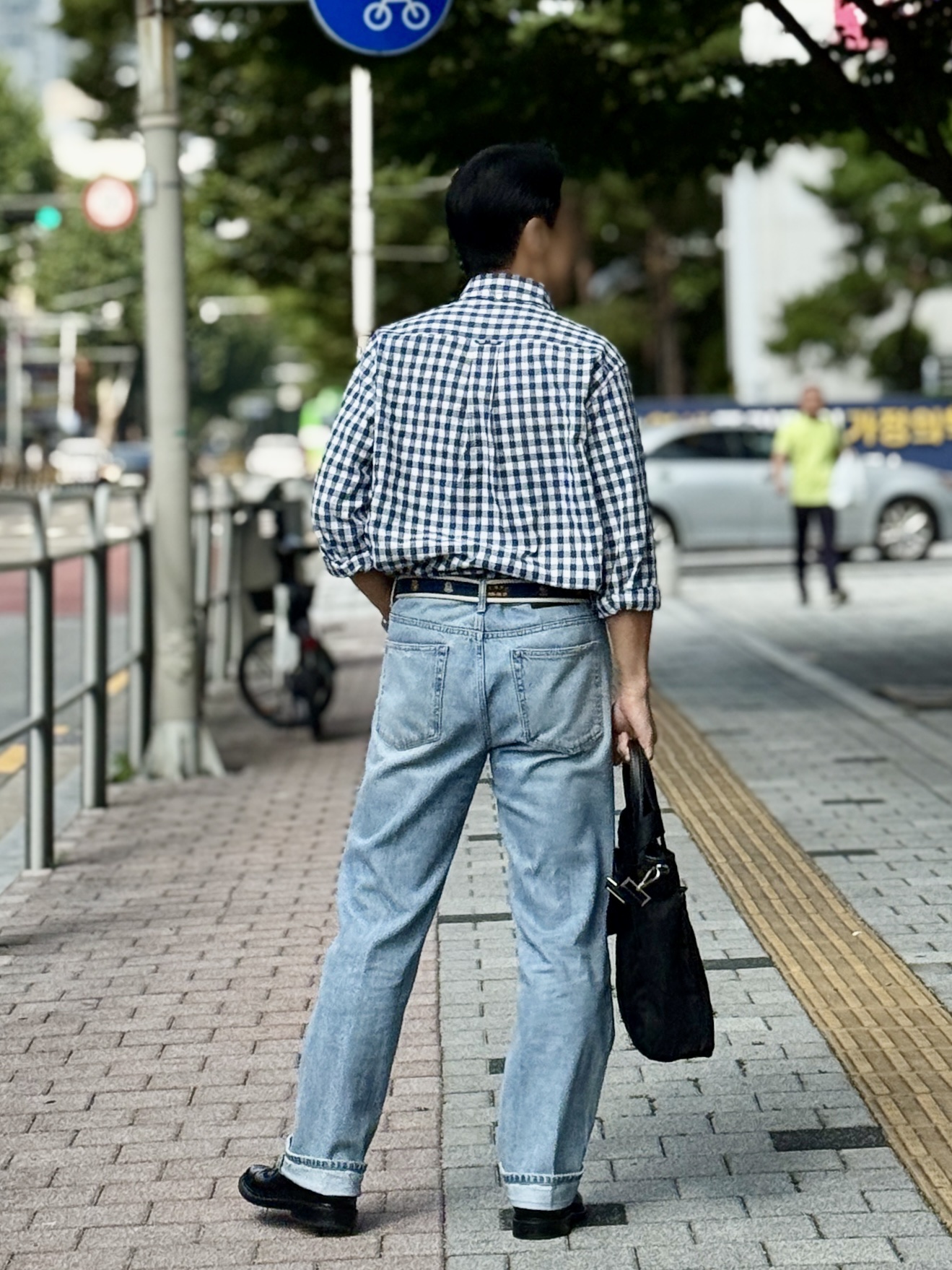 Alden 9901 Cordovan Plain Toe Blucher Oxford Black - E 착용 스타일 - 3