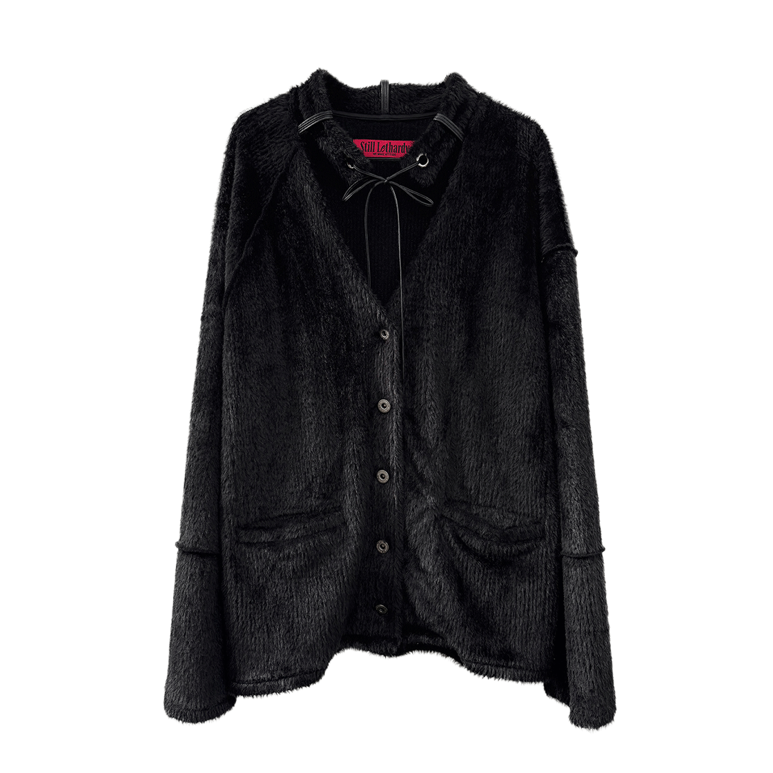 스틸레써디 페이크 칼라 가디건 블랙(Still Lethardy Fake Collar Cardigan Black)