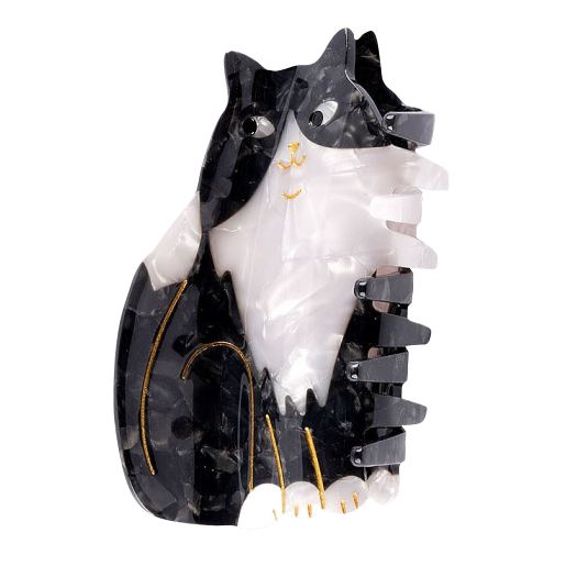 P00000QZ Coucou Suzette Black And White Cat Hairclaw
