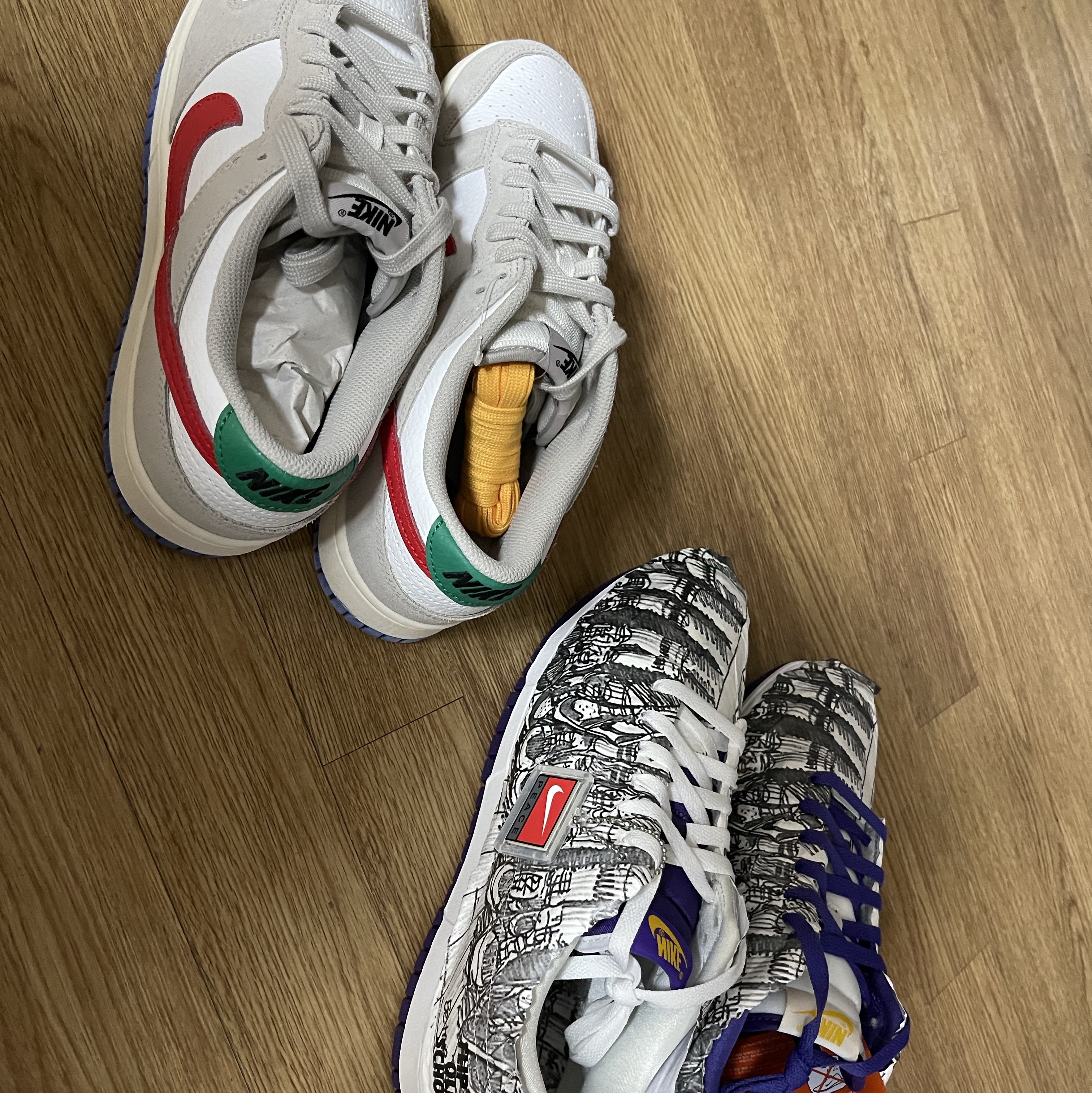 Nike Dunk Low Light Iron Ore, (W) Nike Dunk Low SE Flip 착용 스타일