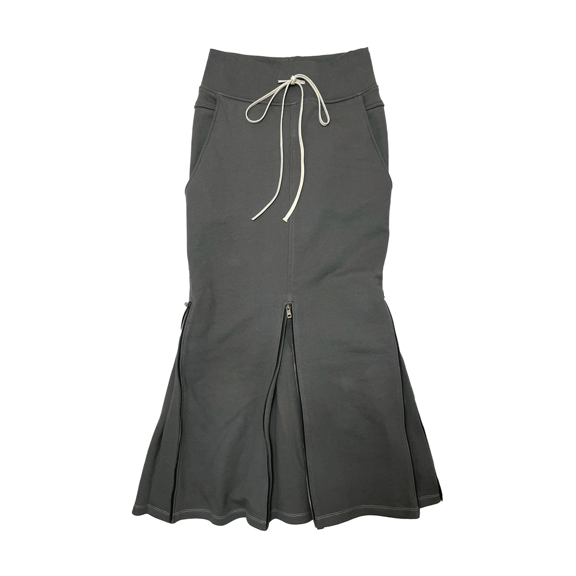 스틸레써디 앤틱 지퍼 맥시 스커트 그레이(Still Lethardy Antique Zipper Maxi Skirt Grey)
