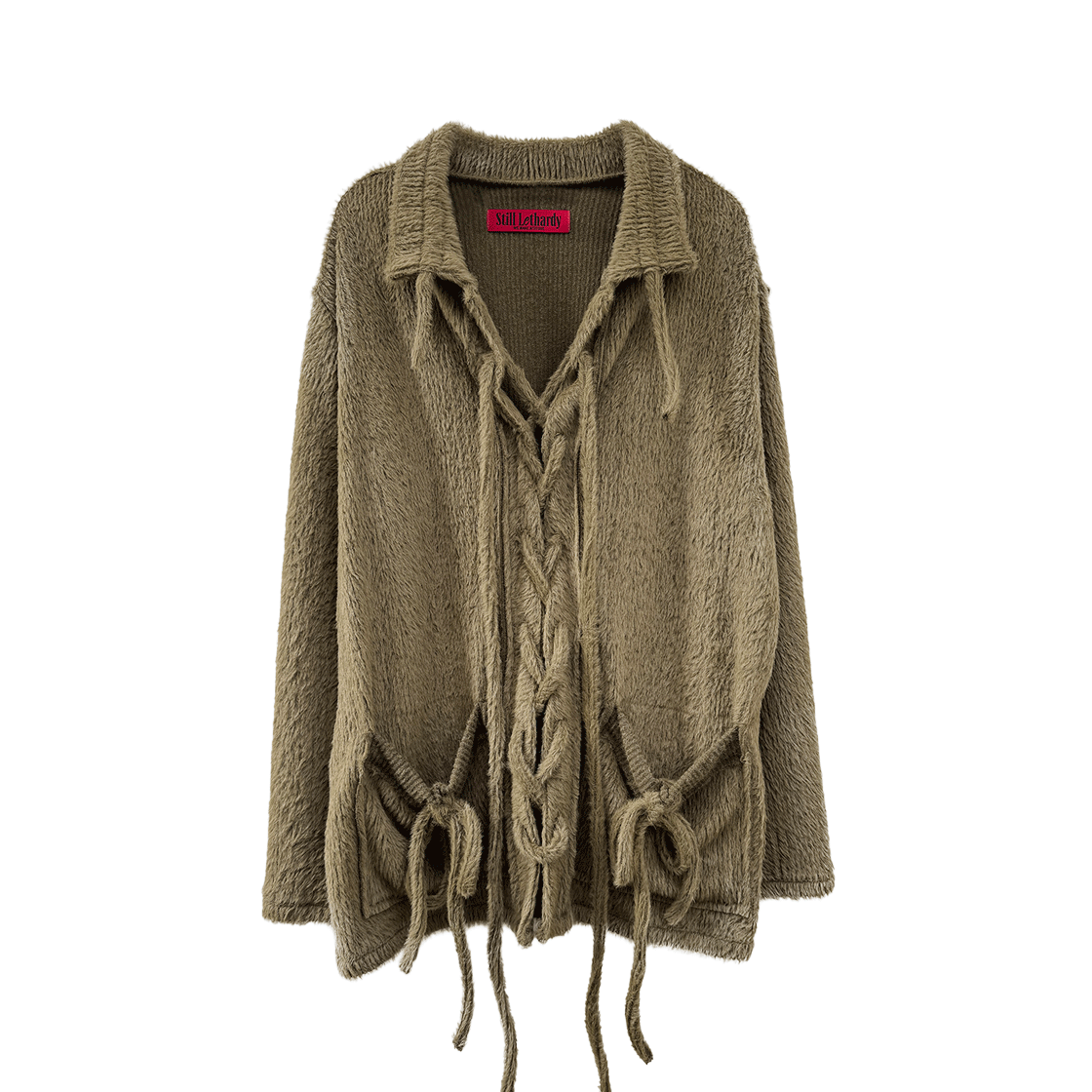 SL24FWCD02KH Still Lethardy Lace-Up Shirdigan Khaki