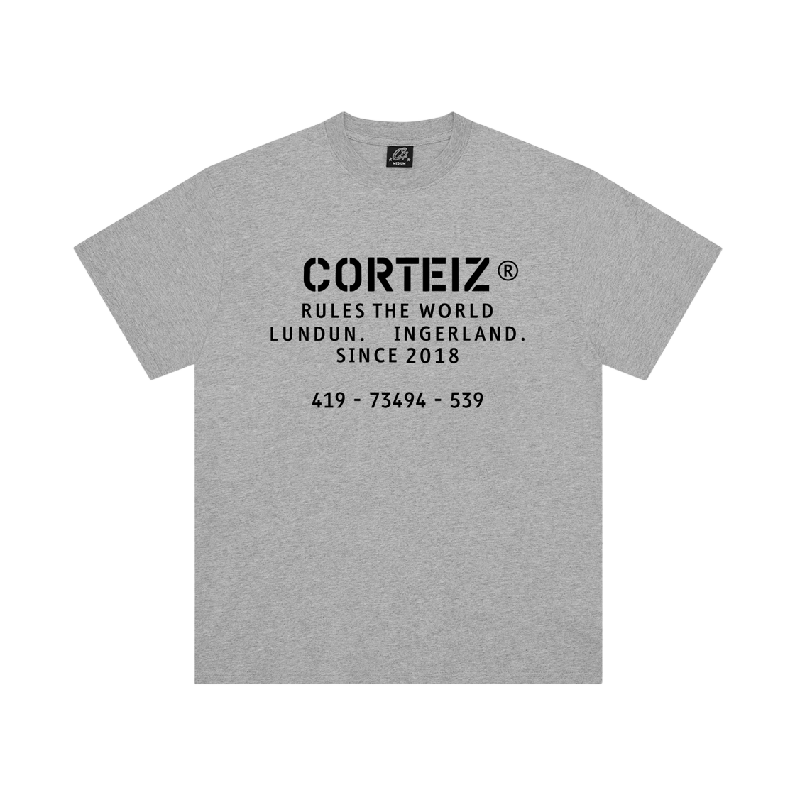 코르테이즈 OG 스텐실 티셔츠 그레이(Corteiz OG Stencil T-Shirt Grey) - 1