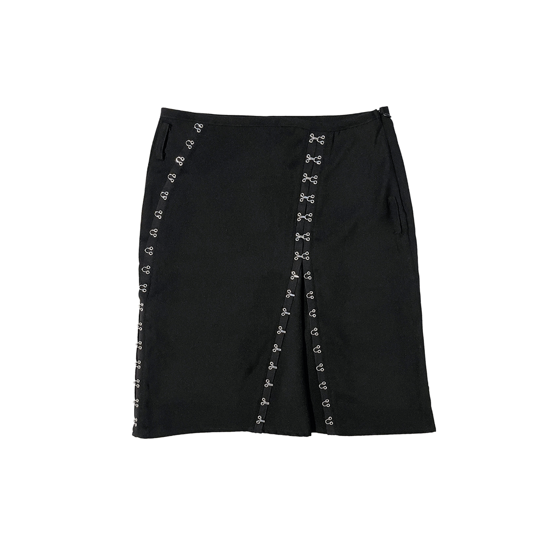 SL23FWSK04BK Still Lethardy Hook N Eye Hidden Flare Skirt Black