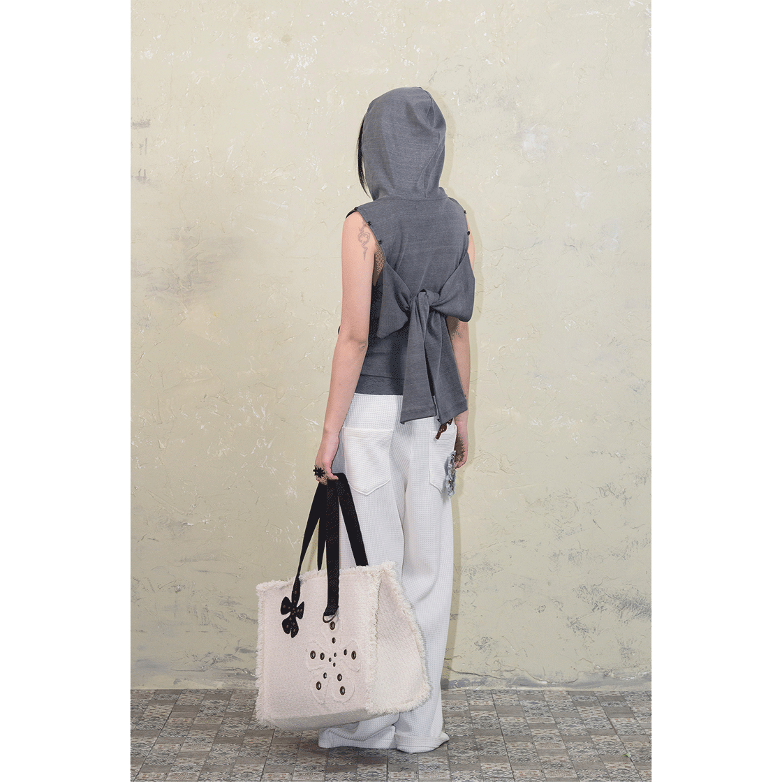 스틸레써디 슬리브 오프 셔링 후디 그레이(Still Lethardy Sleeve-Off Shirring Hoodie Grey) - 4