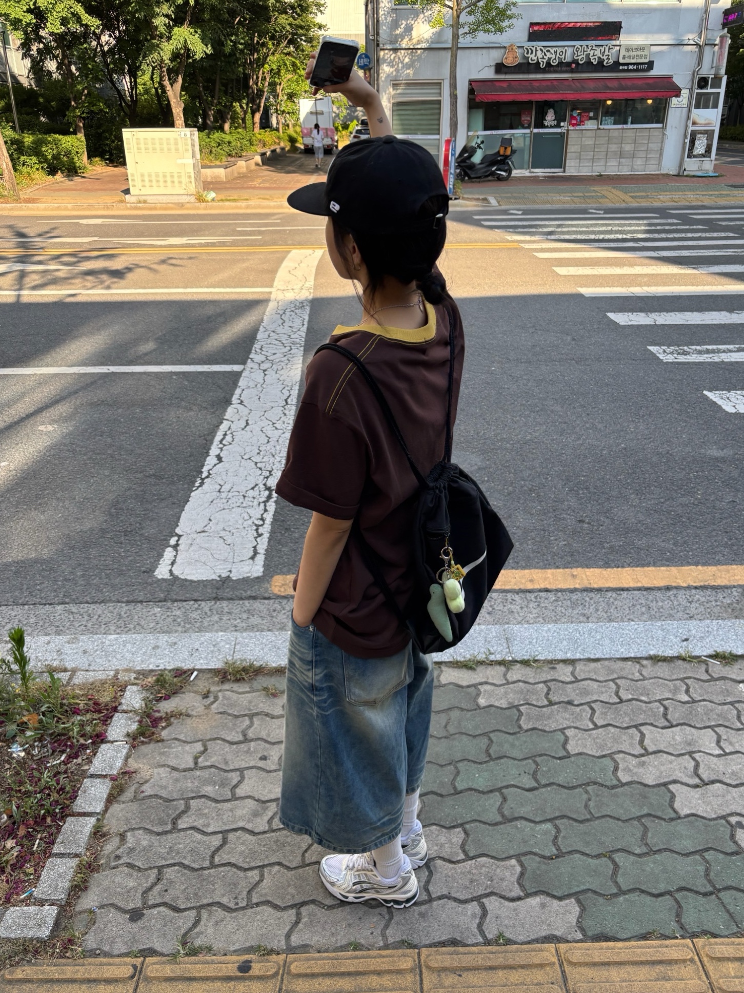 Aeae Alphabet Logo Cotton Cap Black, (W) Asics Gel-Kayano 14 White Midnight 착용 스타일 - 2