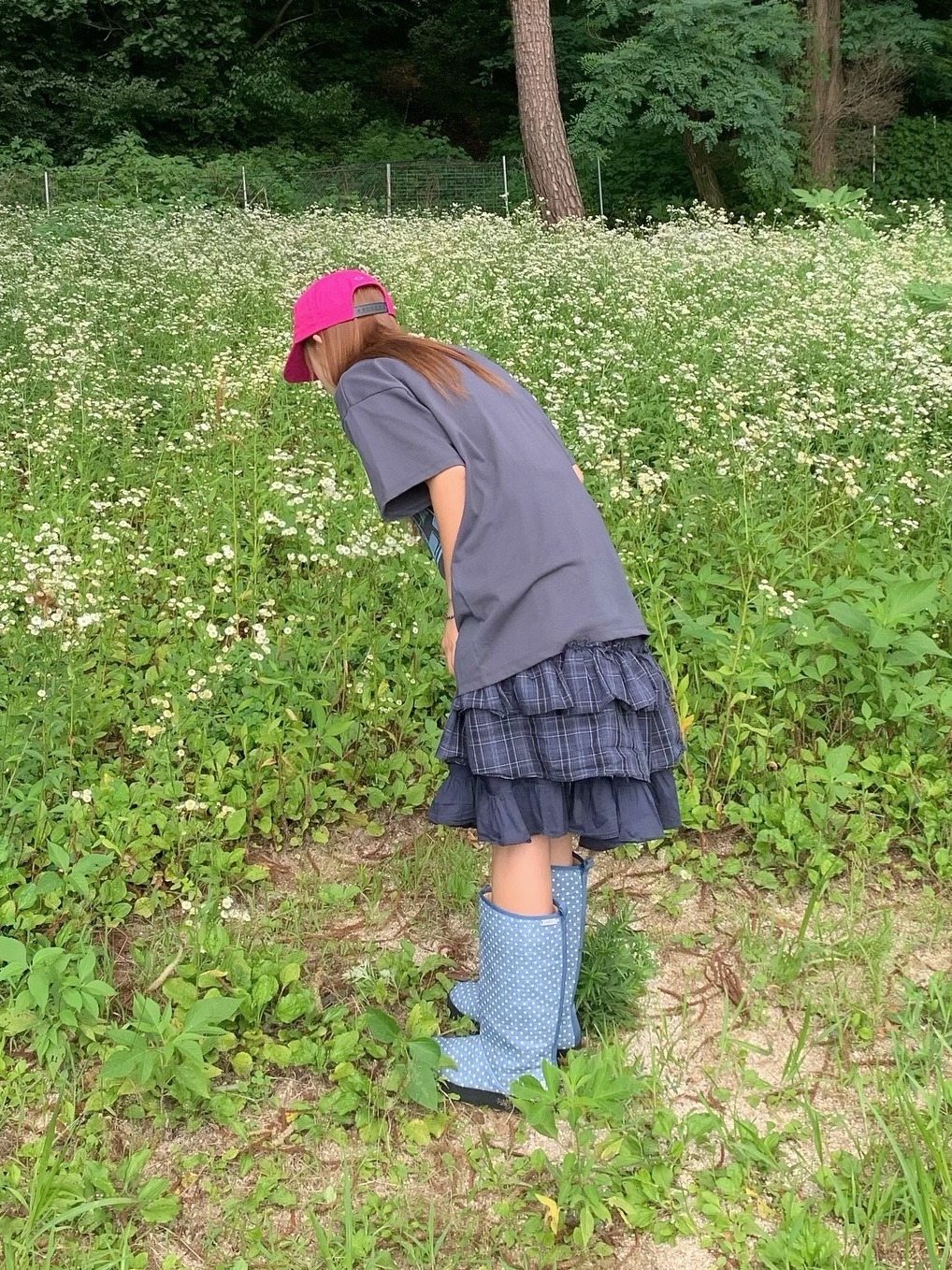 [KREAM 단독] Safarispot Basic Safari Dots Rain Boot Indigo 착용 스타일