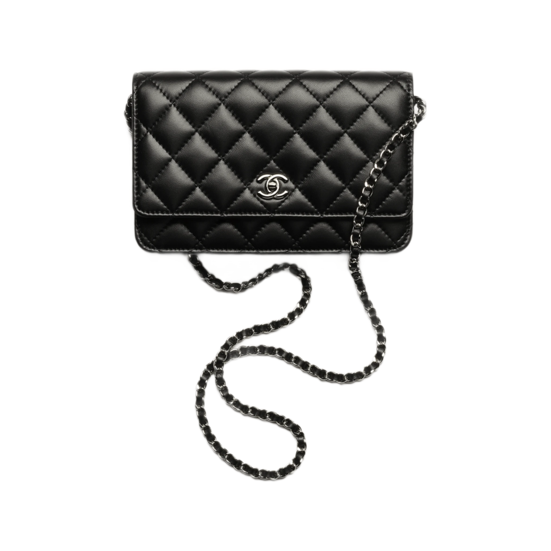 샤넬 클래식 월렛 온 체인 램스킨 실버 메탈 & 블랙(Chanel Classic Wallet On Chain Lambskin Silver & Black) - 3