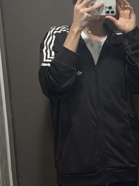 Adidas Originals Track Jacket Gender Neutral Dark Brown Wonder White - KR Sizing 착용 스타일