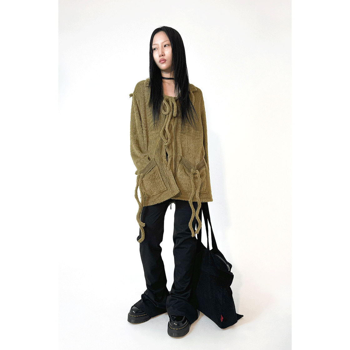 스틸레써디 레이스업 셔디건 카키(Still Lethardy Lace-Up Shirdigan Khaki) - 4