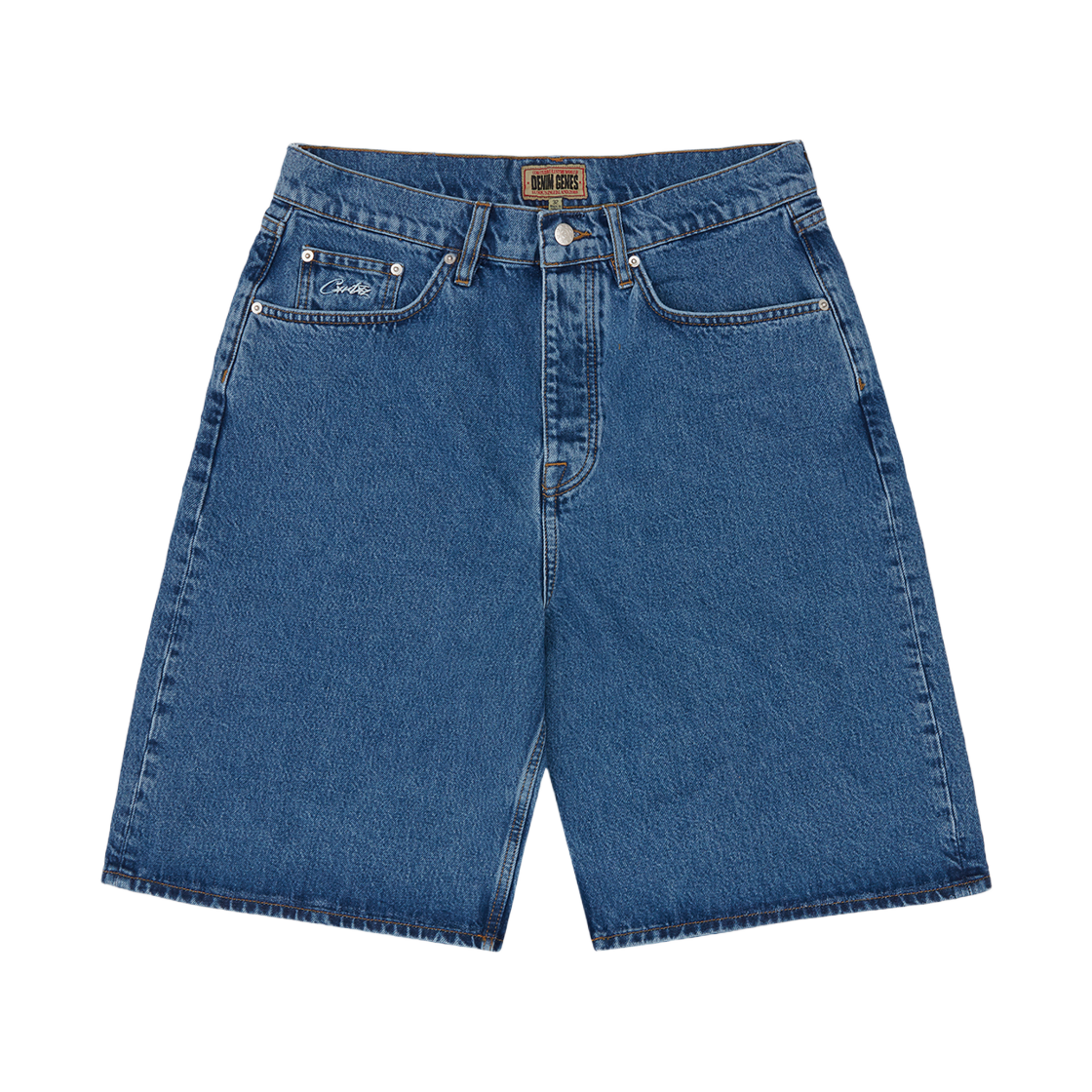 코르테이즈 로얄 레이저 데님 쇼츠 워시드 블루(Corteiz Royale Lazer Denim Shorts Washed Blue)
