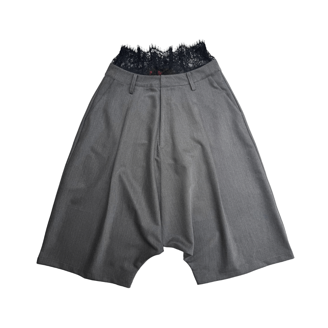 스틸레써디 레이스 웨이스트 배기 트라우저 그레이(Still Lethardy Lace Waist Baggy Trousers Grey)