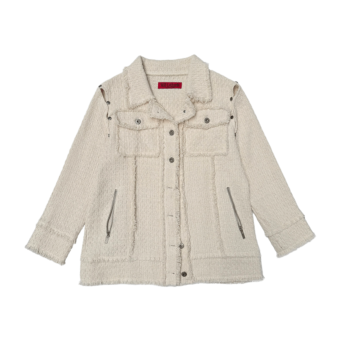 스틸레써디 슬리브 오프 트위드 자켓 아이보리(Still Lethardy Sleeve-Off Tweed Jacket Ivory)