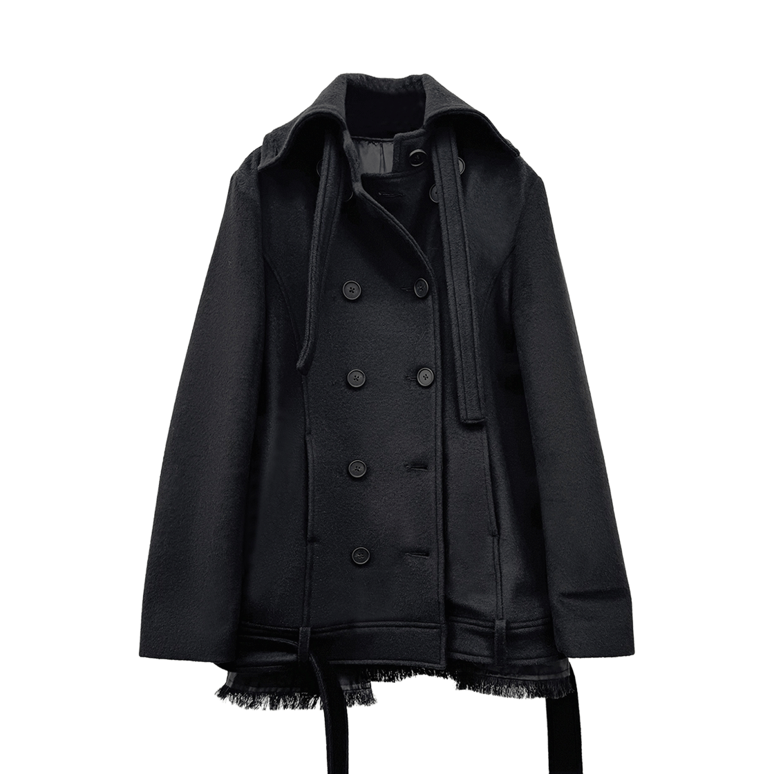 스틸레써디 하이넥 더블 코트 블랙(Still Lethardy High-Neck Double Coat Black)
