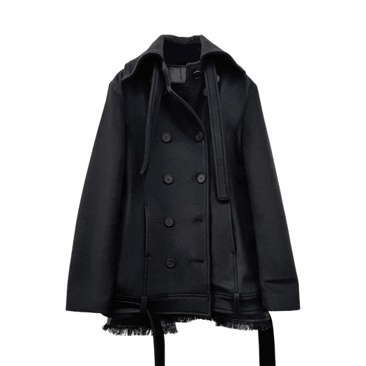 SL24FWCT01BK Still Lethardy High-Neck Double Coat Black