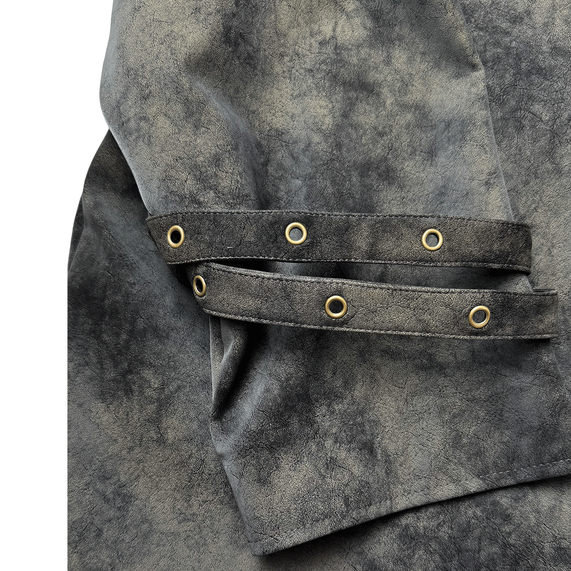 스틸레써디 클라우디 레더 후드 자켓 카키(Still Lethardy Cloudy Leather Hood Jacket Khaki) - 3