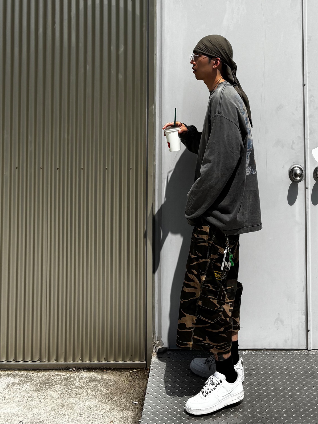 Wapworks Easy 3T Work Bermuda Pants Camo, Nike Air Force 1 '07 Low White 착용 스타일 - 3