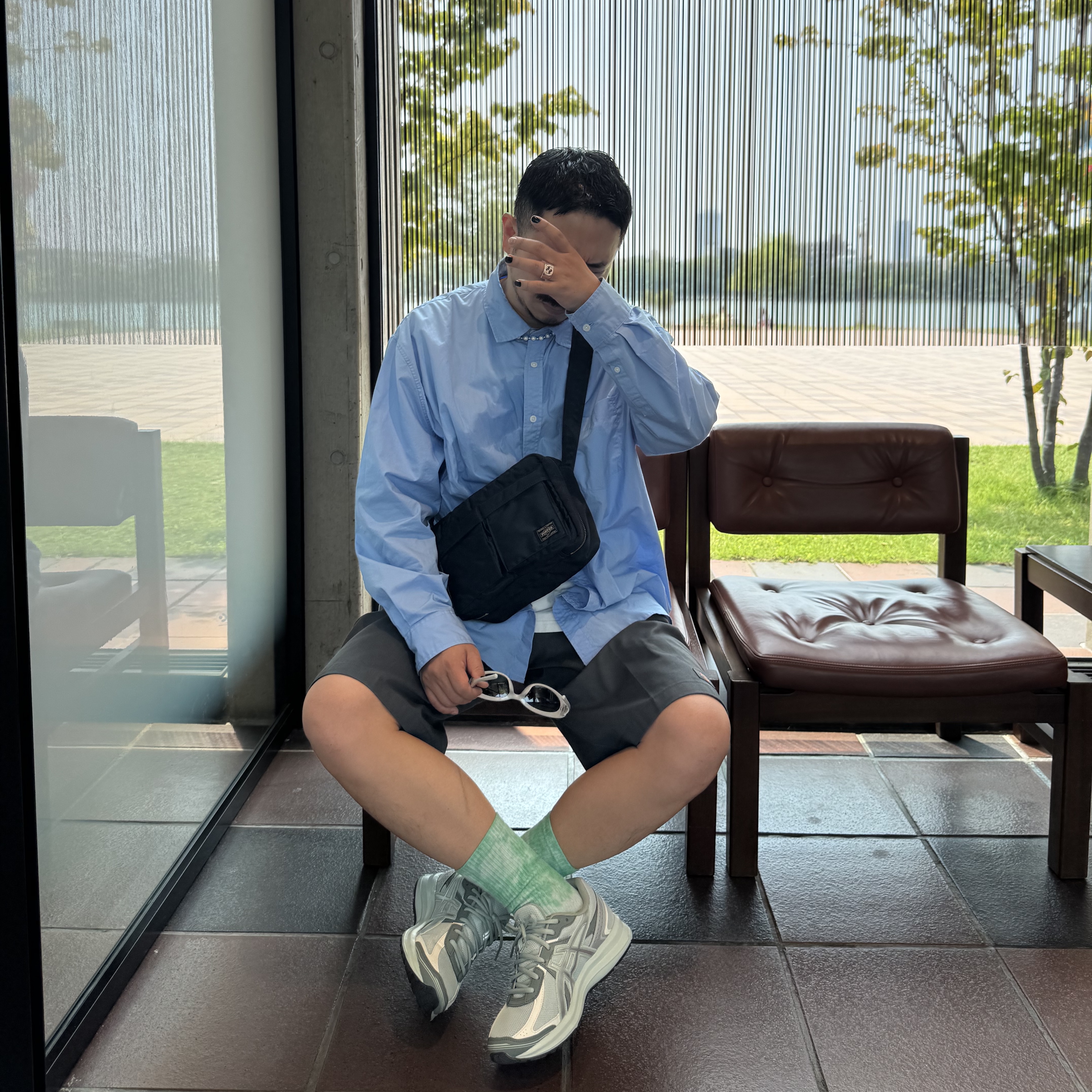Porter Tanker Shoulder Bag S Iron Blue, Asics Jog 100 S Lichen Rock Pure Silver - D Standard 착용 스타일