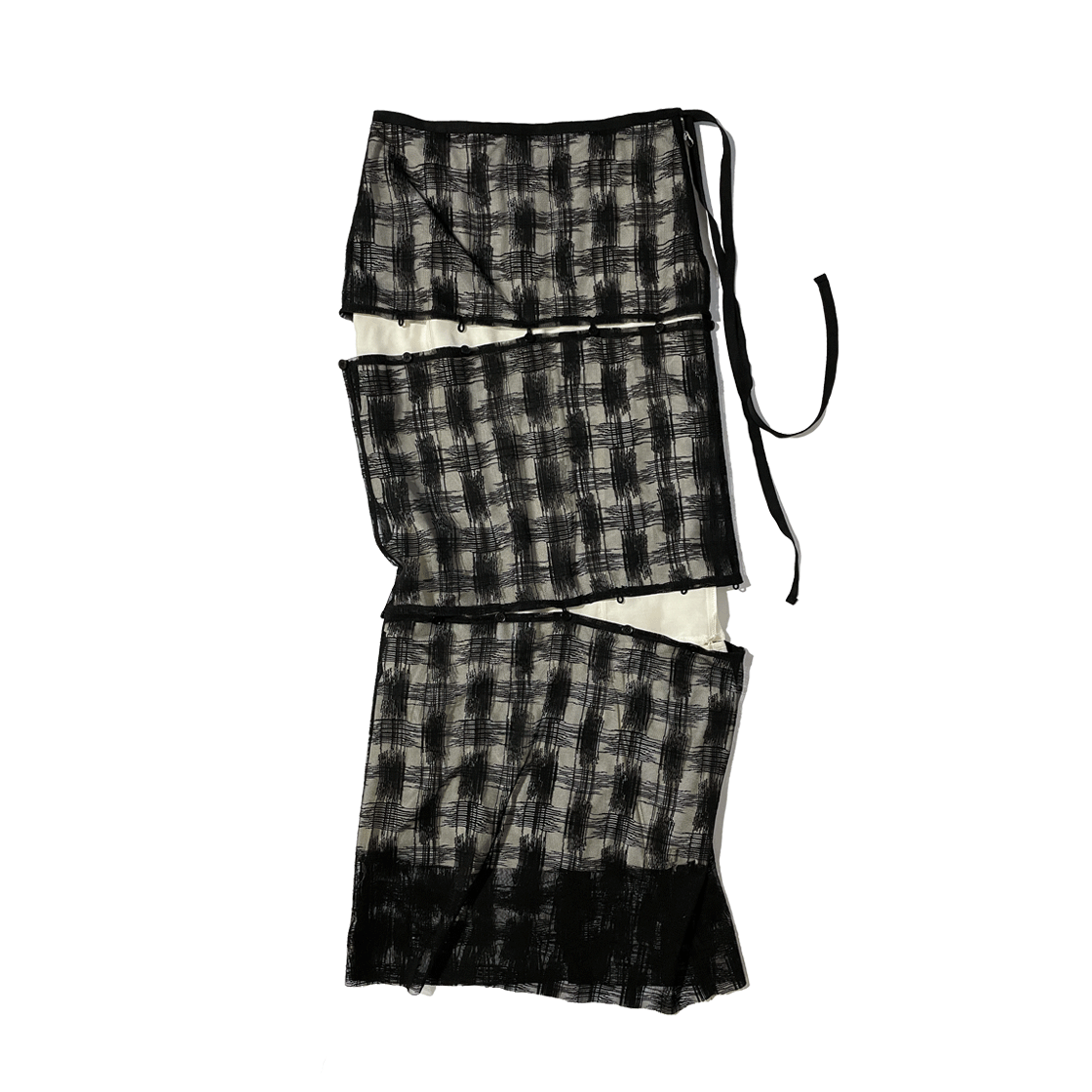 SL23FWSK02BK Still Lethardy 3 Layers Check Skirt Black