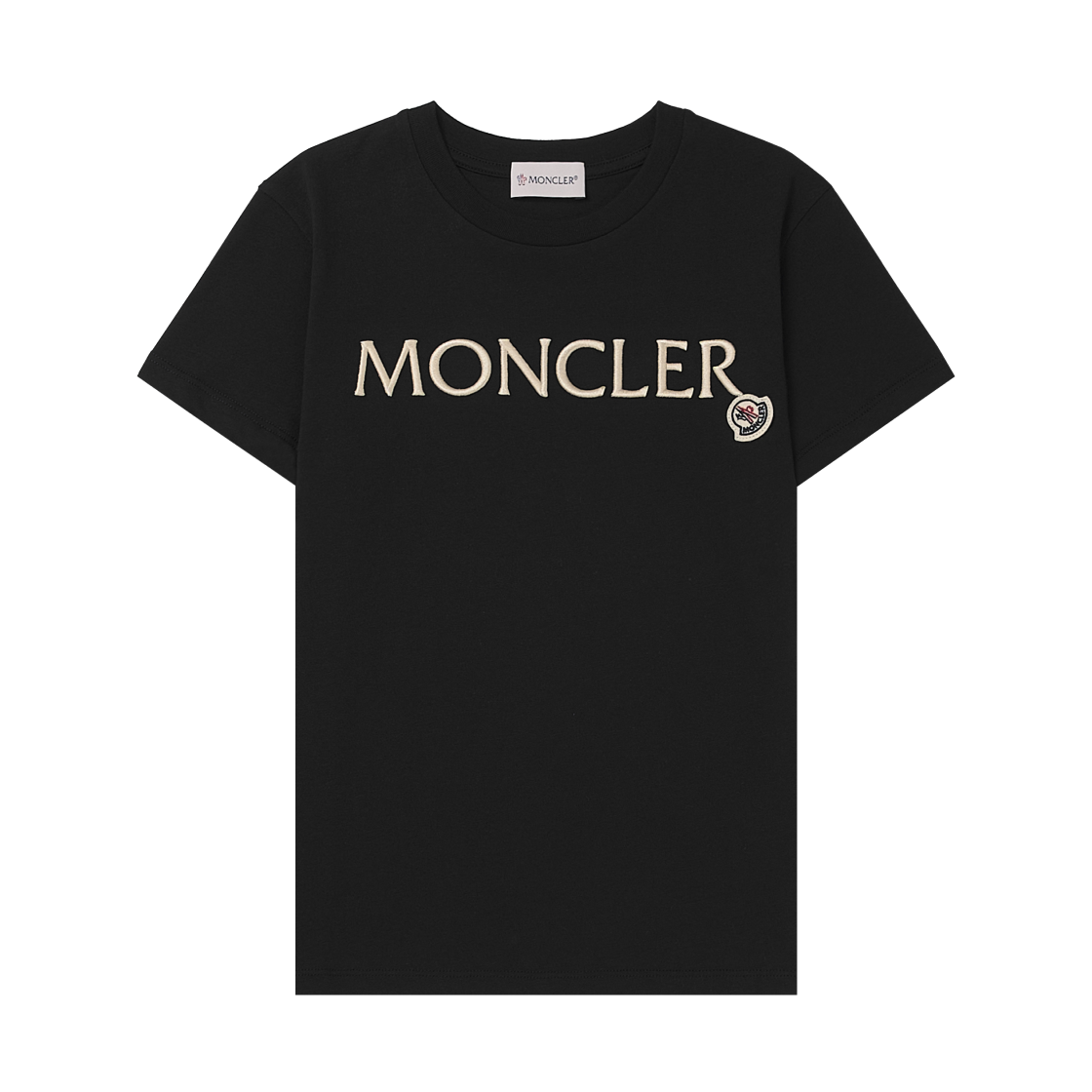 J2-954-8C00006-83907-999 (Kids) Moncler Embroidered Logo Jersey T-Shirt Black - 24FW