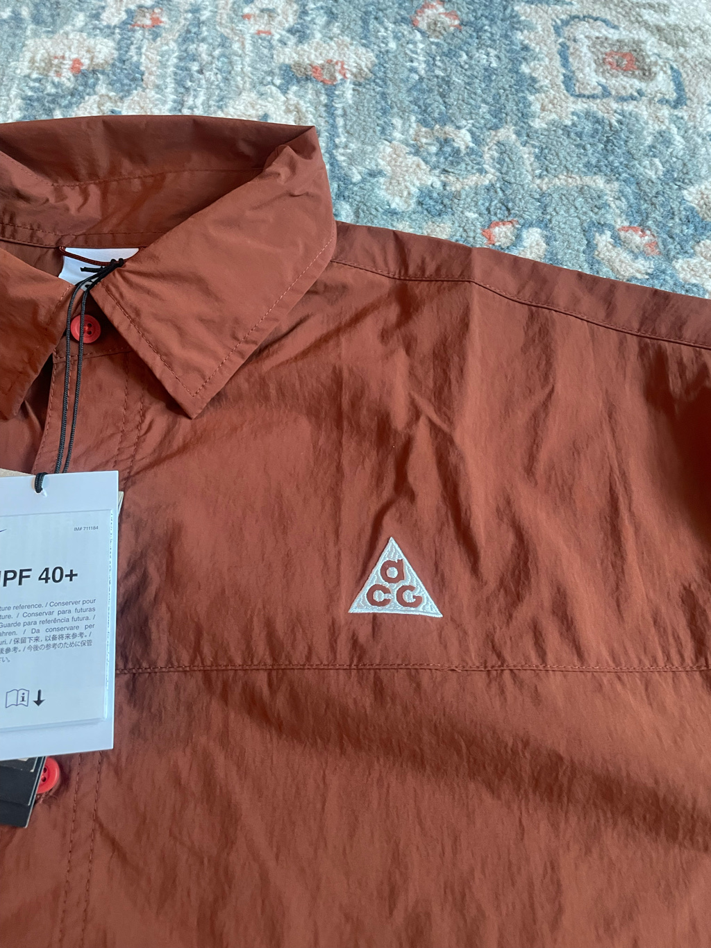 Nike ACG Orb Weaver UV Repel Short Sleeve Shirt Cinnamon Picante Red - Asia 착용 스타일 - 6