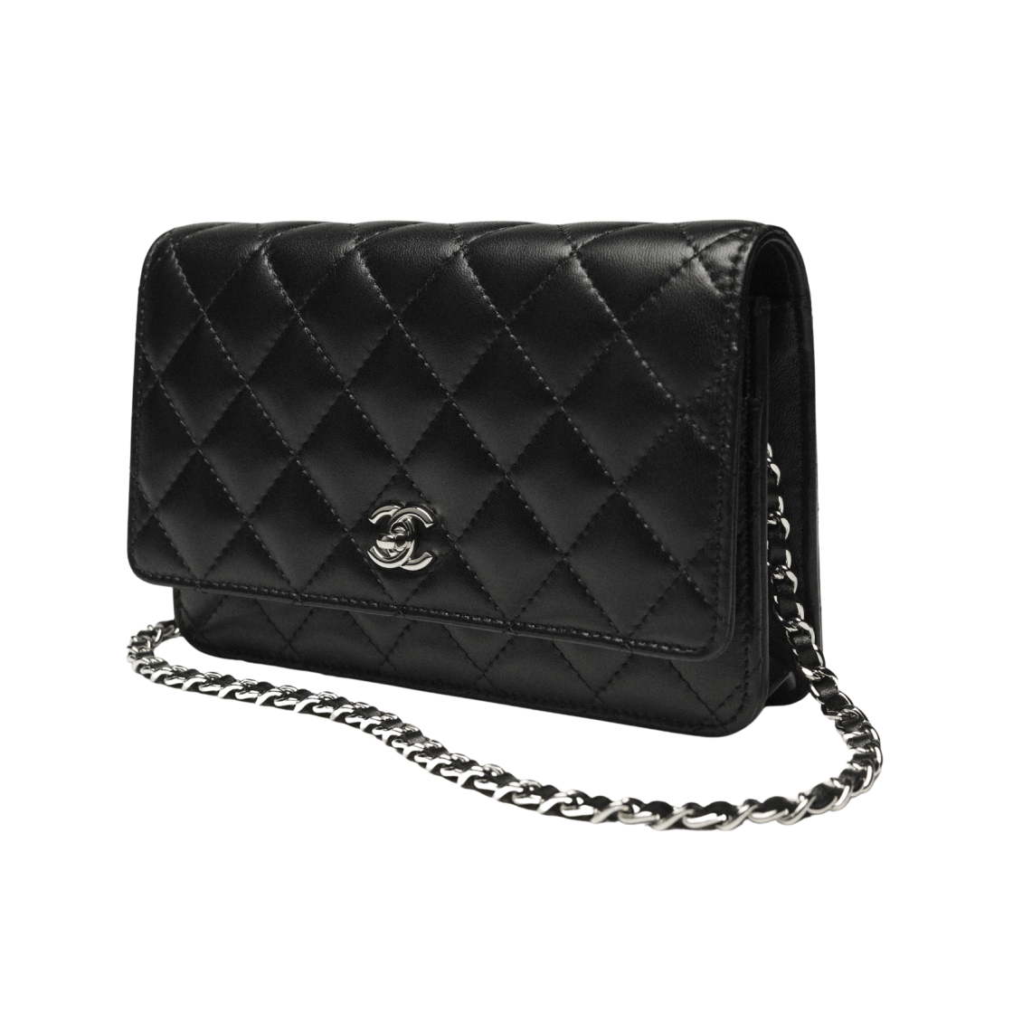 샤넬 클래식 월렛 온 체인 램스킨 실버 메탈 & 블랙(Chanel Classic Wallet On Chain Lambskin Silver & Black) - 2