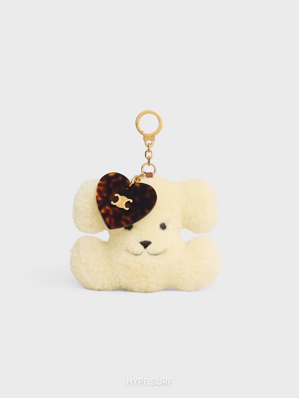 Celine Triomphe Pom-Pom Charm in Shearling and Calfskin Natural Mauve, Celine Triomphe Pom-Pom Charm in Shearling & Calfskin Jaune Blanc 착용 스타일 - 3