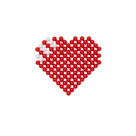 Human Made Heart Beaded Coaster Red