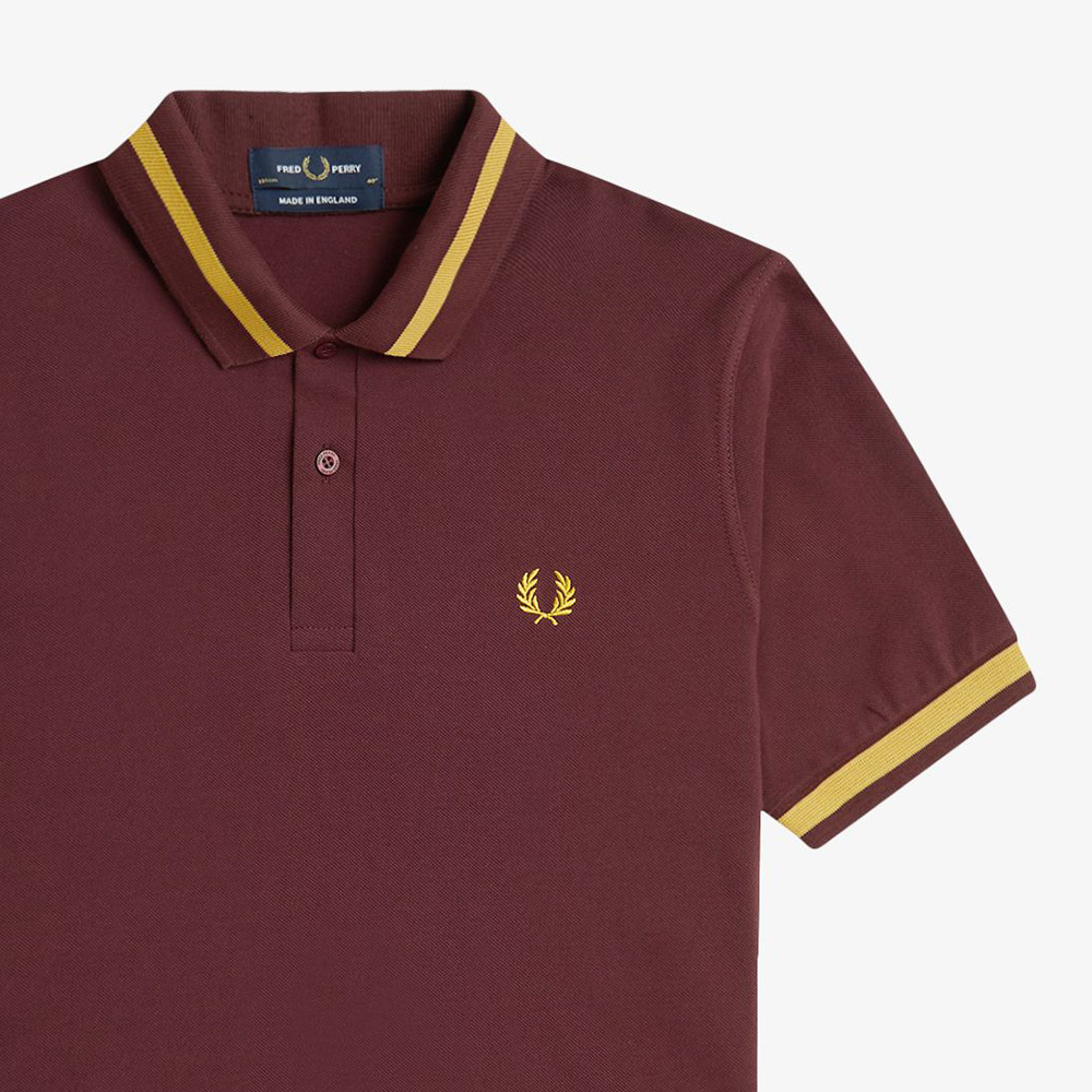 프레드페리 M2 싱글 팁 프레드페리 셔츠 옥스블러드 허니콤(Fred Perry Single Tipped Fred Perry Shirt Oxblood Honeycomb) - 6