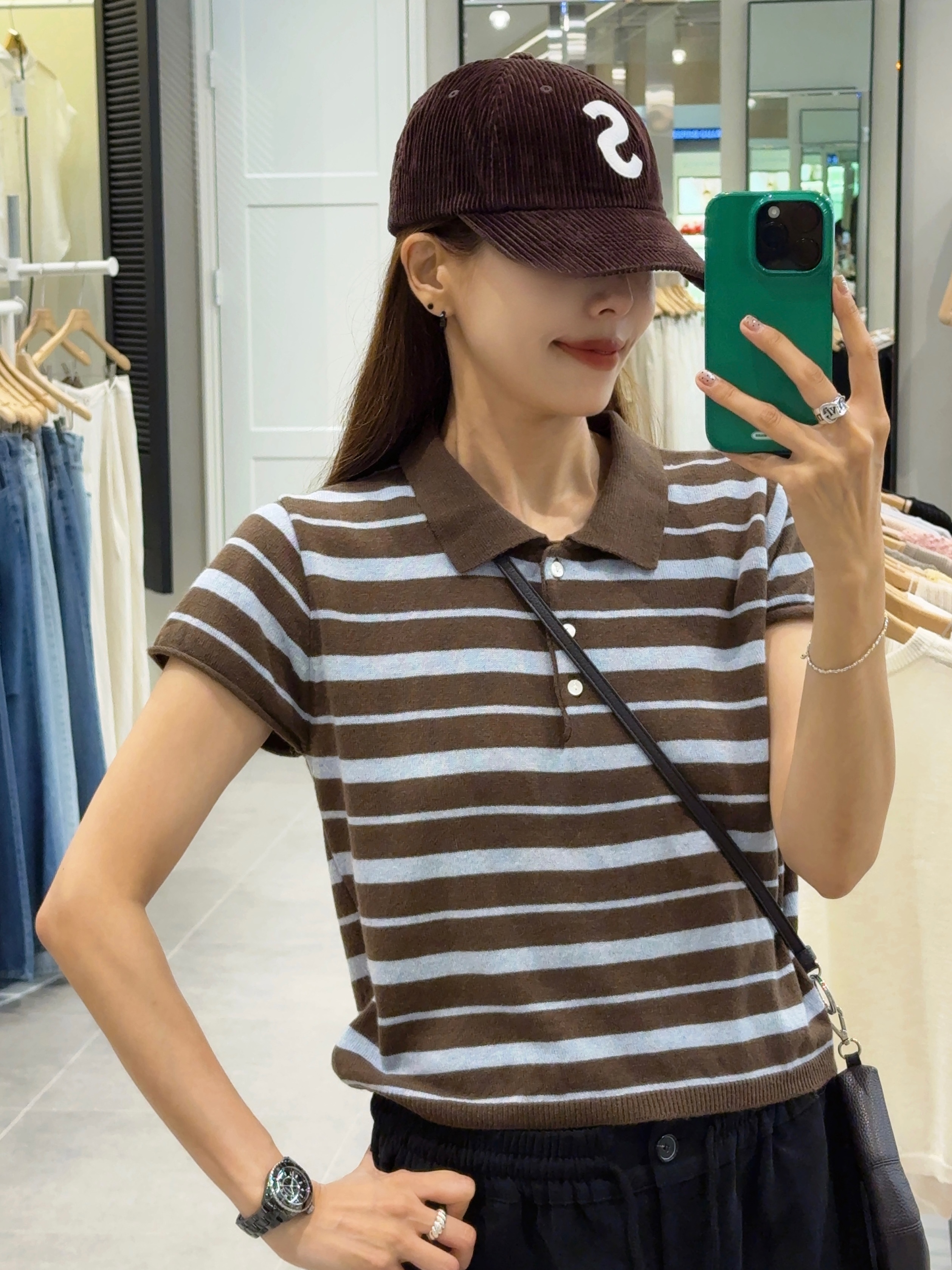 Supreme Corduroy S Logo 6-Panel Dark Brown - 24FW, Lemaire Croissant Coin Purse Necklace Dark Chocolate 착용 스타일 - 4