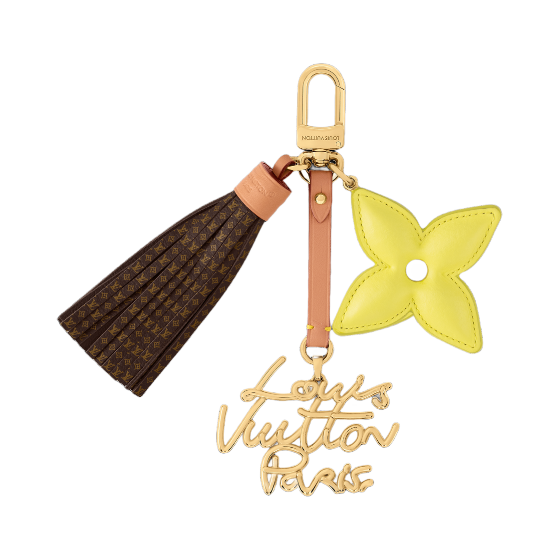 M02952 Louis Vuitton LV Lettering Stacking Bag Charm Yellow