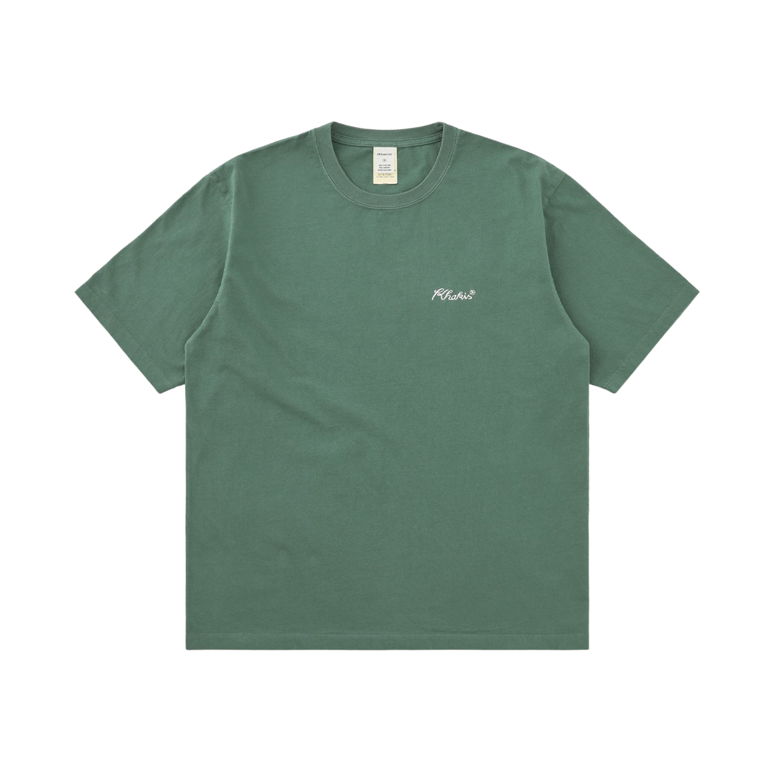 카키스 스크립트 로고 숏슬리브 티셔츠 더스티 그린(Khakis Script Logo S/S T-Shirt Dusty Green) - 1