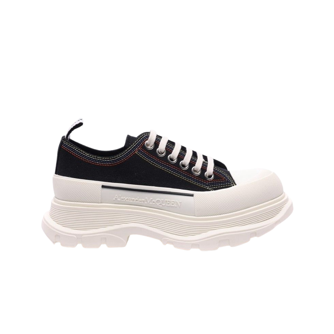 알렉산더 맥퀸 트레드 슬릭 스니커즈 블랙 화이트(Alexander McQueen Tread Slick Sneakers Black White)