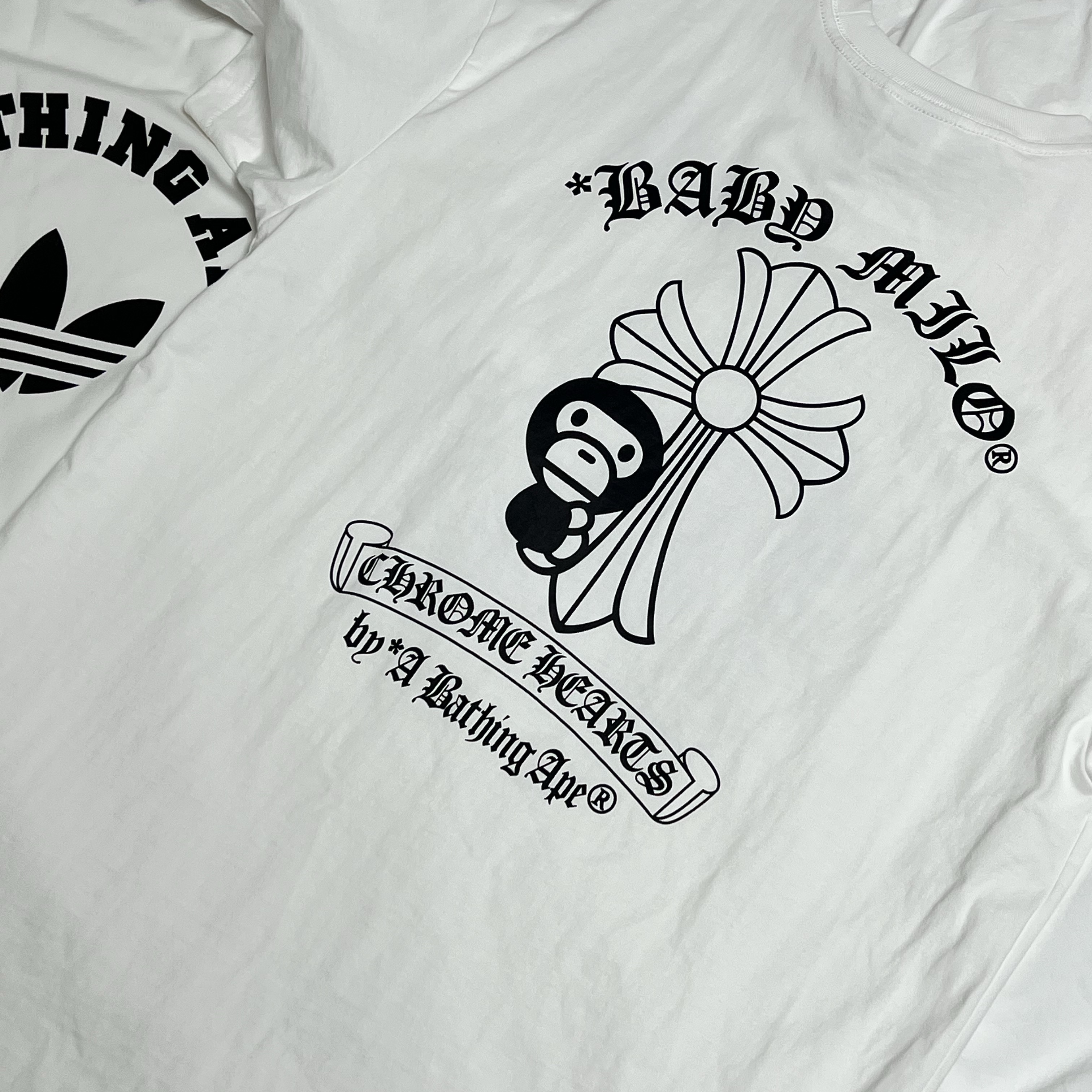 Adidas x BAPE T-Shirt White - US Sizing 착용 스타일 - 3