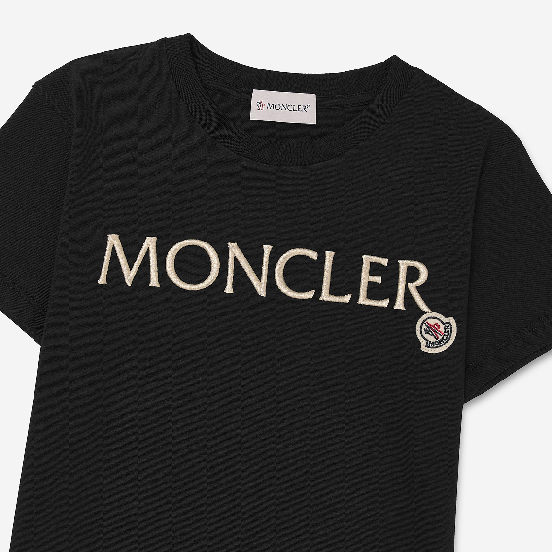 (키즈) 몽클레르 자수 로고 저지 티셔츠 블랙 - 24FW((Kids) Moncler Embroidered Logo Jersey T-Shirt Black - 24FW) - 3