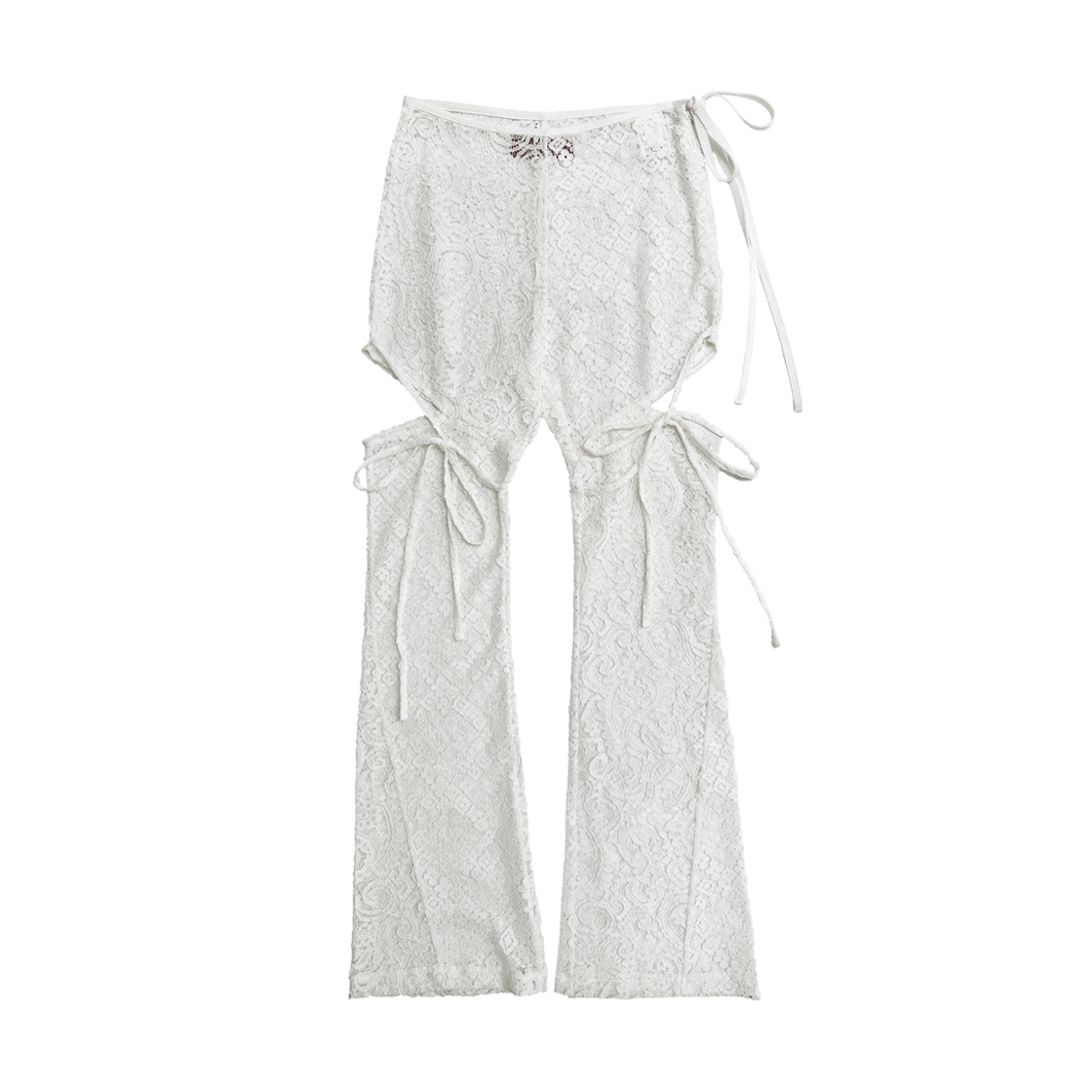 SL25SSPT06IV Still Lethardy Lace Combi Boots-Cut Pants Ivory