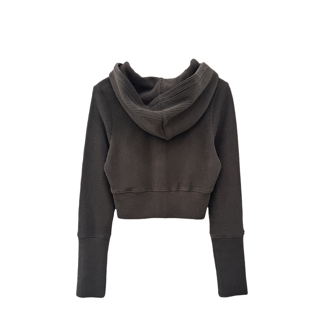 스틸레써디 립드 플라워 크롭 후디 브라운(Still Lethardy Ribbed Flower Crop Hoodie Brown) - 2