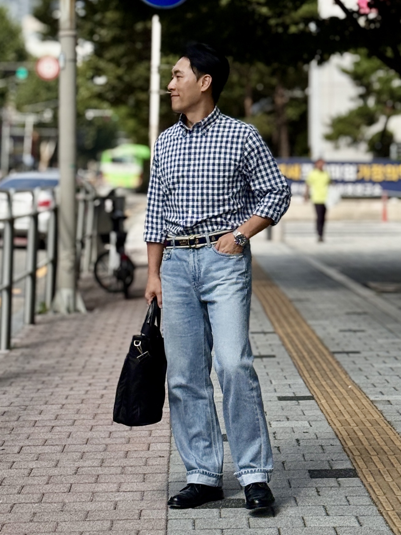 Alden 9901 Cordovan Plain Toe Blucher Oxford Black - E 착용 스타일 - 2