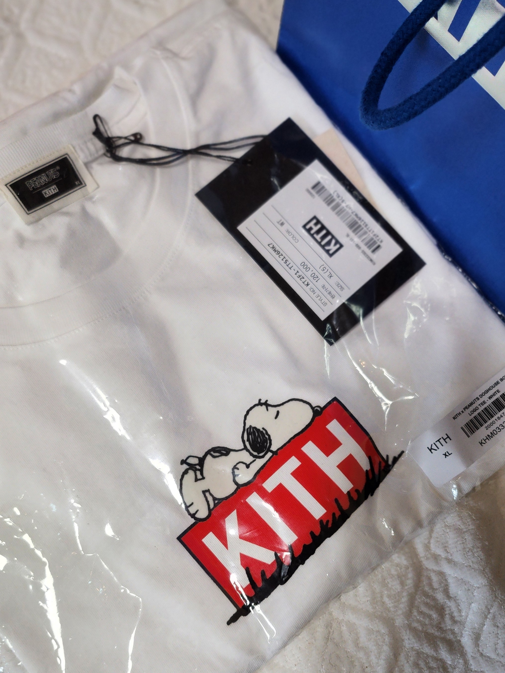 Kith x Peanuts Doghouse Classic Logo T-Shirt White 착용 스타일 - 2