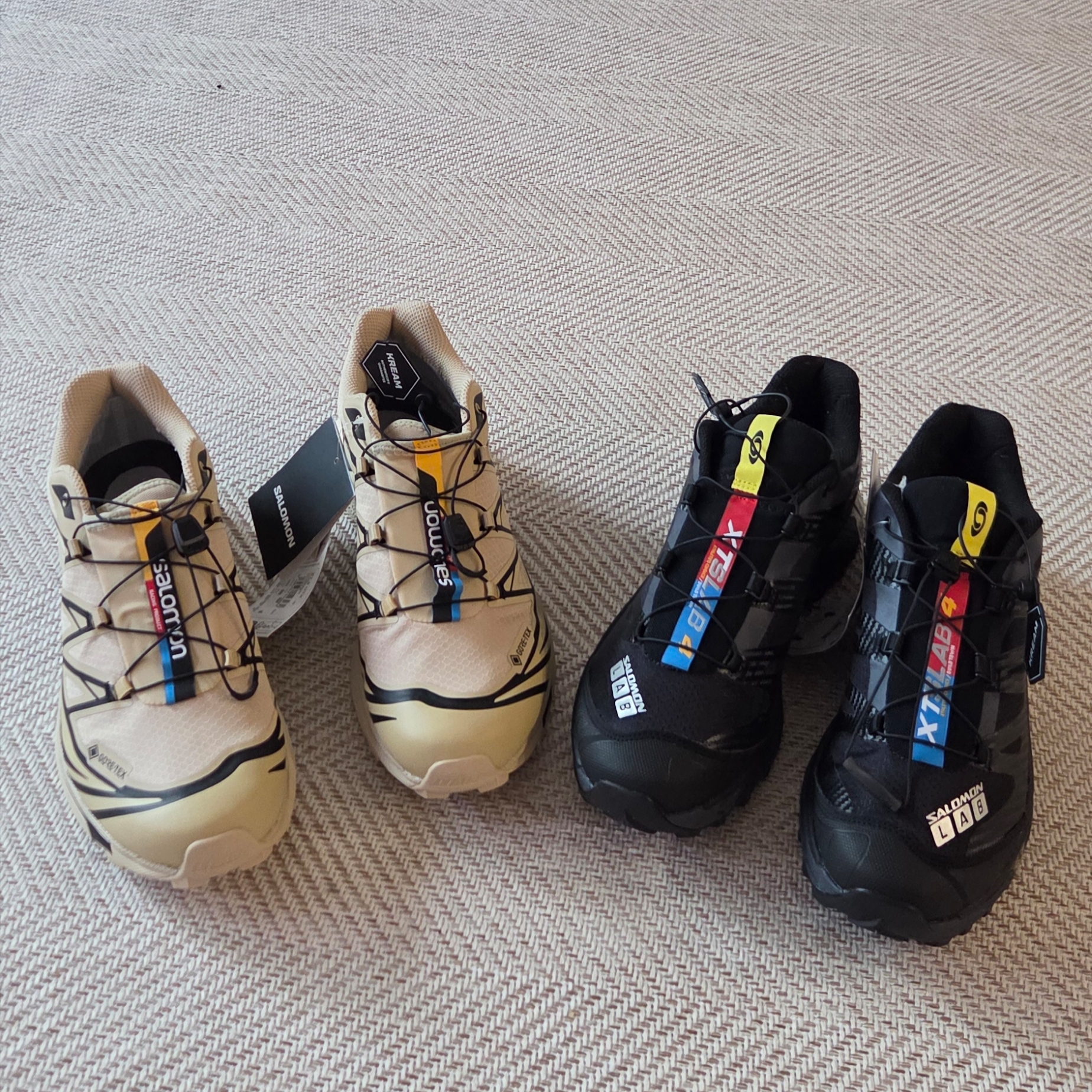 Salomon XT-6 GTX Safari Black 착용 스타일 - 2