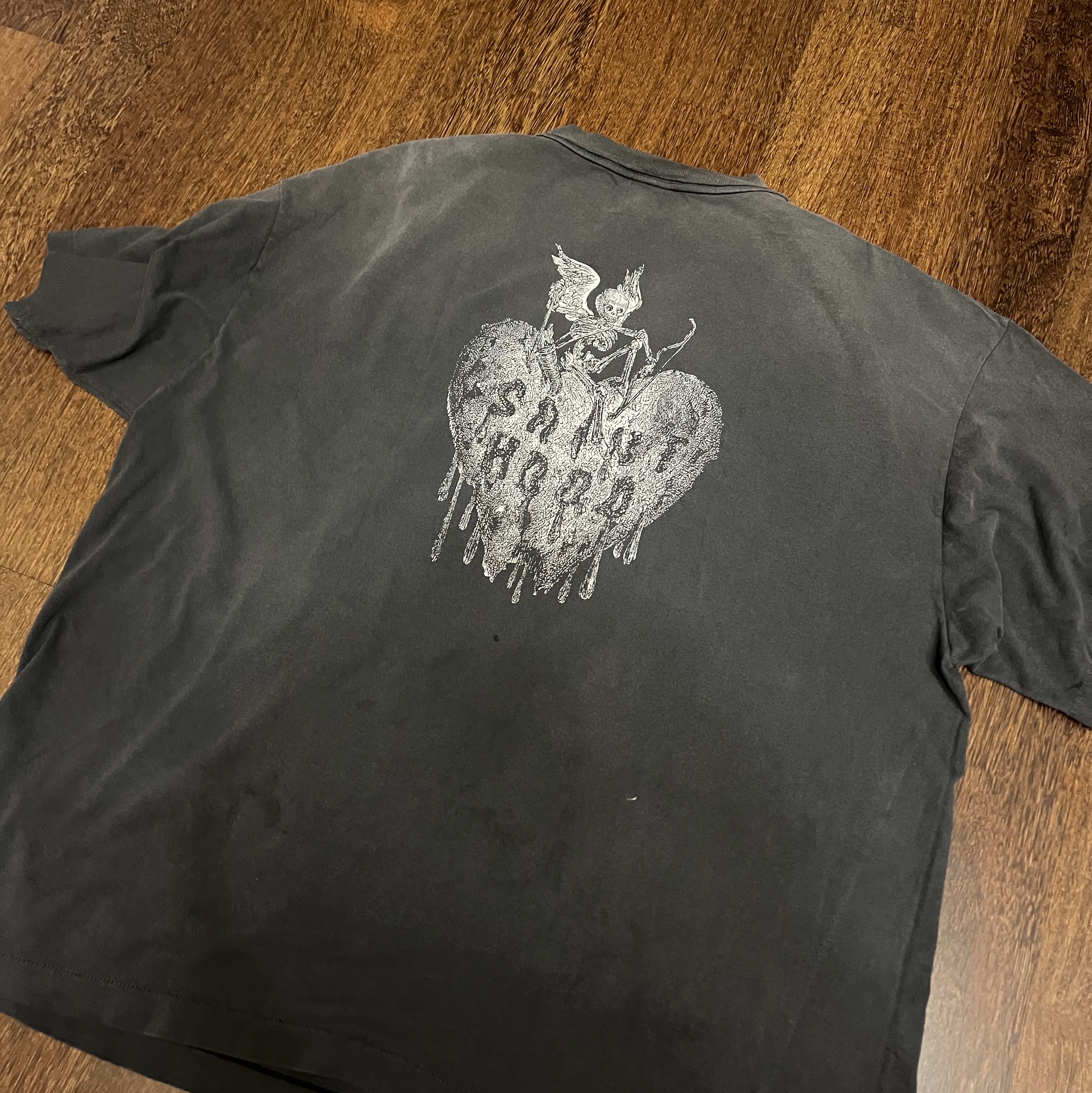 Neighborhood x Saint Mxxxxxx STHD Fearless T-Shirt Black - 25SS 착용 스타일 - 2