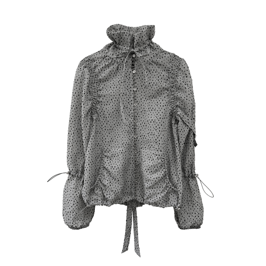 스틸레써디 도트 셔링 점퍼 그레이(Still Lethardy Dot Shirring Jumper Grey)