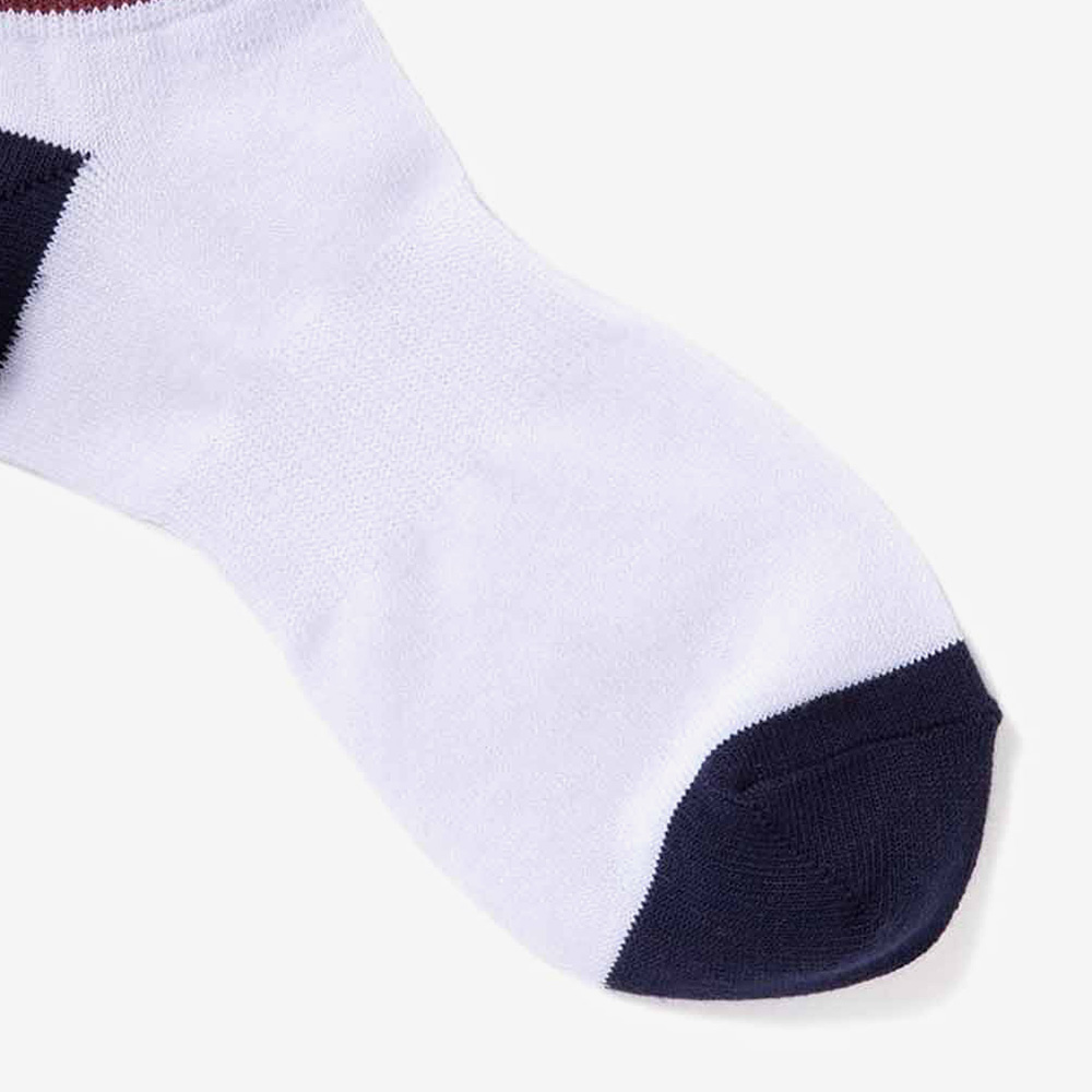 프레드페리 JP 팁 립 앵클 삭스 스노우화이트 번트 레드 네이비(Fred Perry JP Tipped Rib Ankle Socks Snow White Burnt Red Navy) - 4