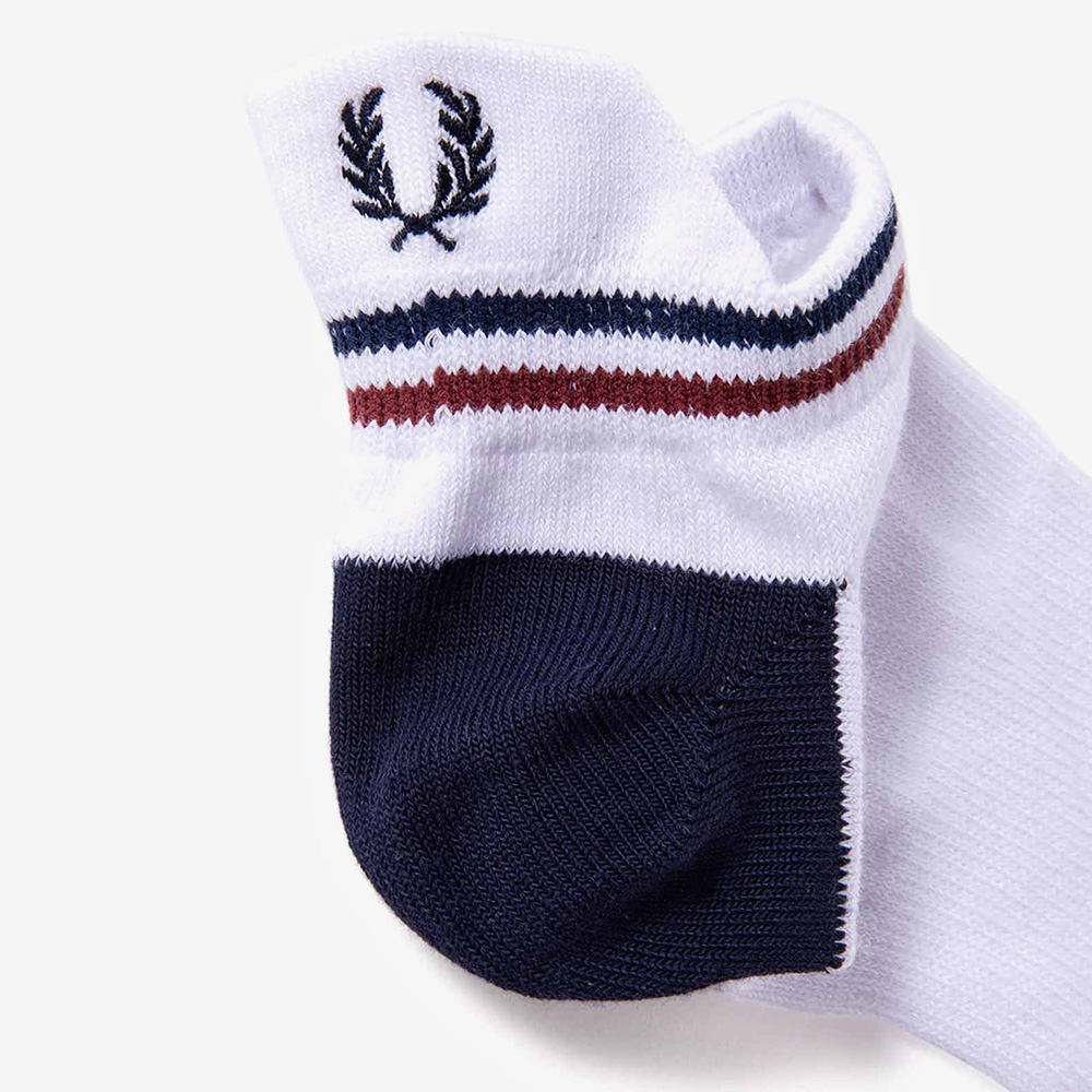 프레드페리 JP 팁 립 앵클 삭스 스노우화이트 번트 레드 네이비(Fred Perry JP Tipped Rib Ankle Socks Snow White Burnt Red Navy) - 5