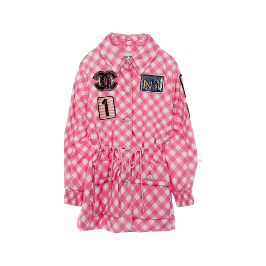 ITPP3RE4JE6V Chanel 23P Sequin Patch String Coat 36 Pink White