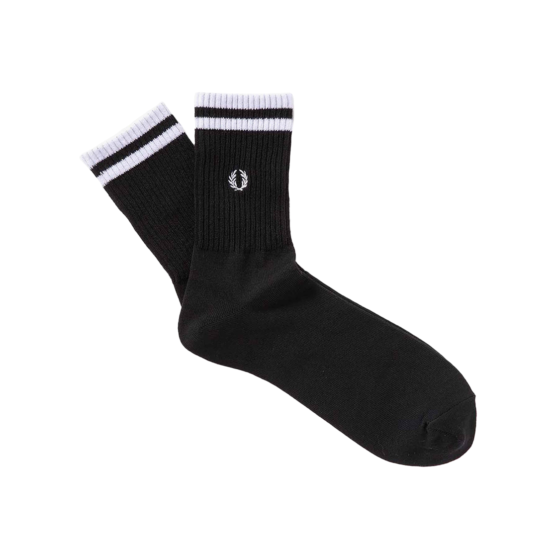 CFPU2519998-350 Fred Perry JP Tipped Short Socks Black White