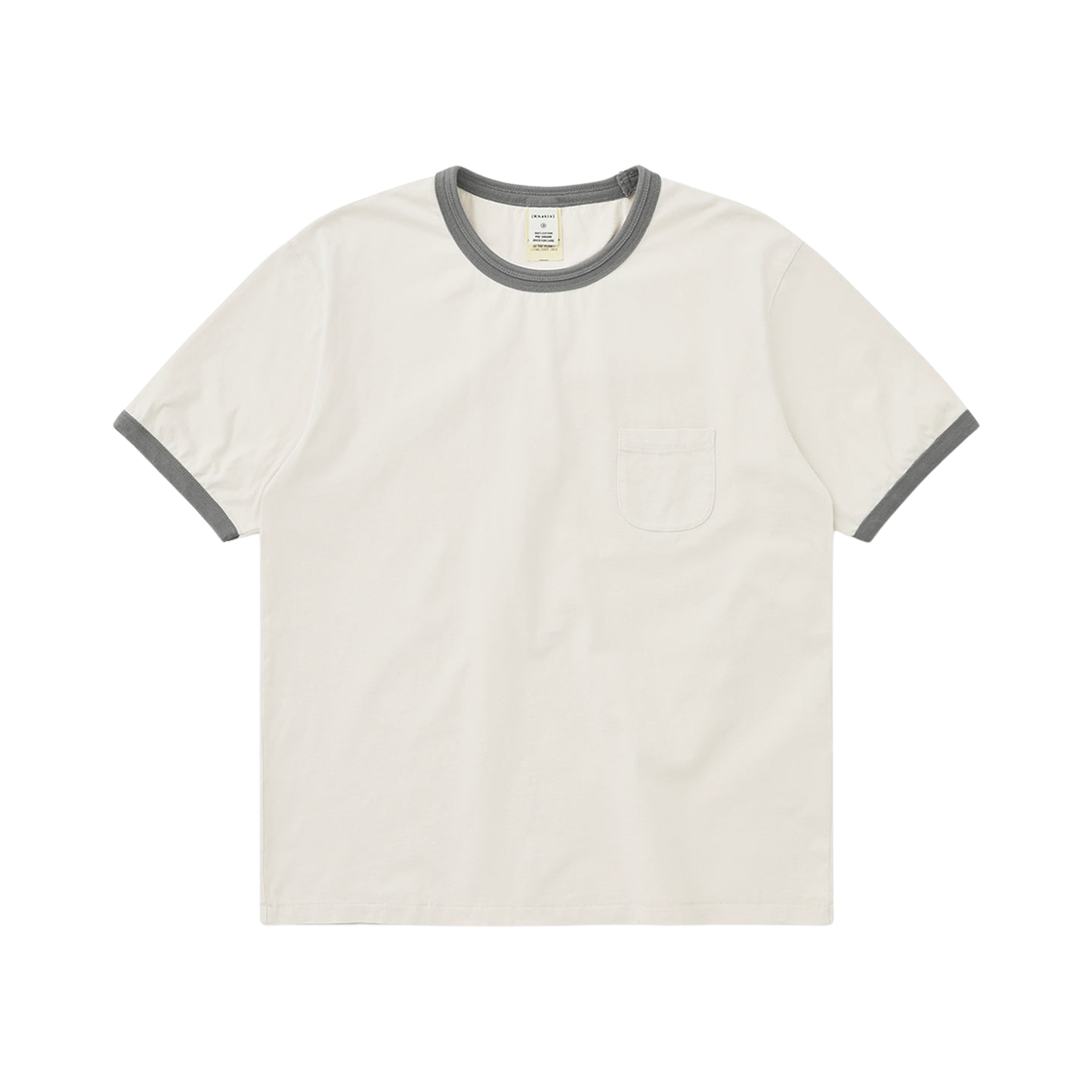 카키스 워시드 링거 티셔츠 그레이(Khakis Washed Ringer T-Shirt Grey)