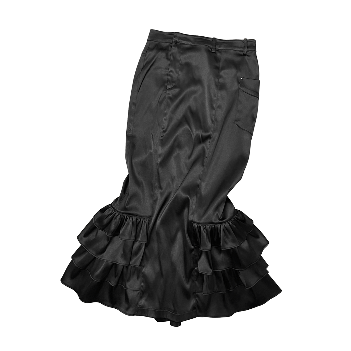 SL24SSSK02BK Still Lethardy Frill Maxi Skirt Black
